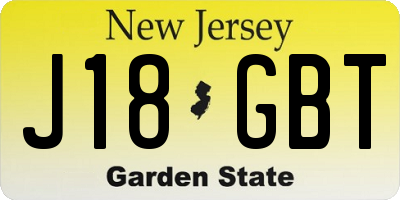 NJ license plate J18GBT