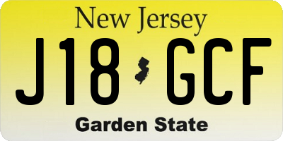 NJ license plate J18GCF