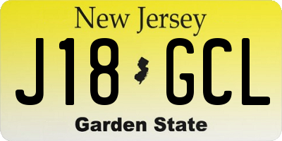 NJ license plate J18GCL