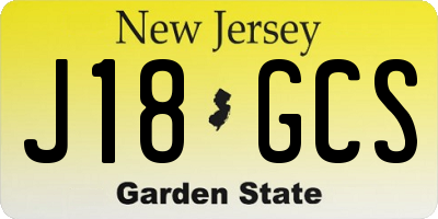 NJ license plate J18GCS