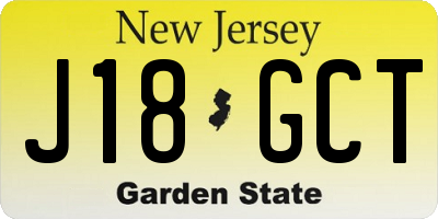 NJ license plate J18GCT