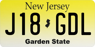NJ license plate J18GDL