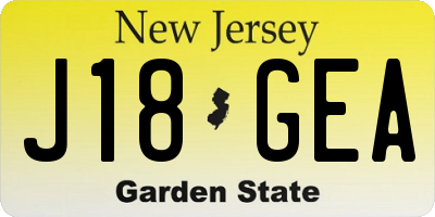 NJ license plate J18GEA
