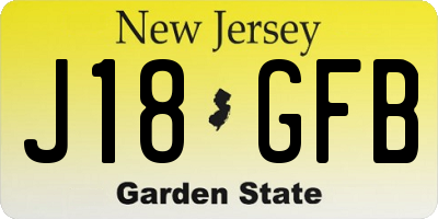 NJ license plate J18GFB