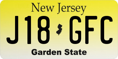NJ license plate J18GFC