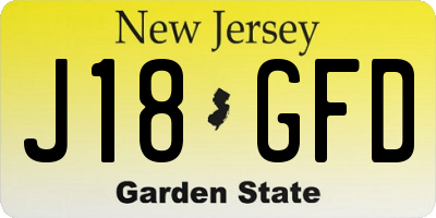 NJ license plate J18GFD