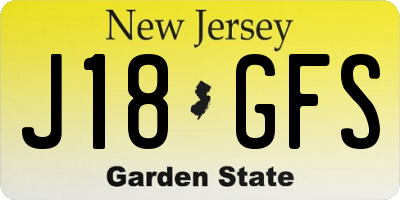 NJ license plate J18GFS