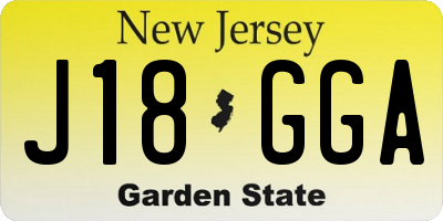 NJ license plate J18GGA