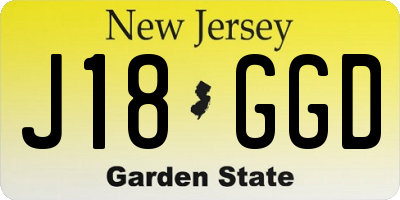 NJ license plate J18GGD