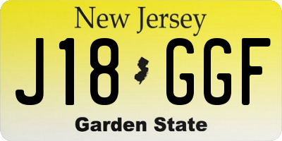 NJ license plate J18GGF