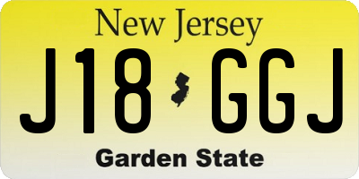 NJ license plate J18GGJ