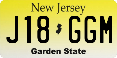 NJ license plate J18GGM