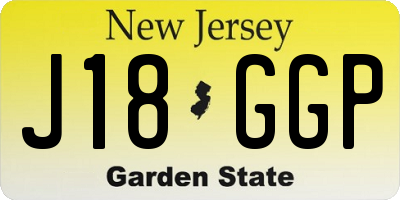 NJ license plate J18GGP