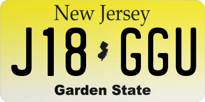 NJ license plate J18GGU