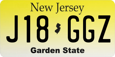 NJ license plate J18GGZ