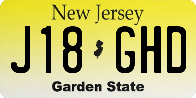NJ license plate J18GHD
