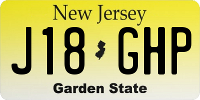 NJ license plate J18GHP