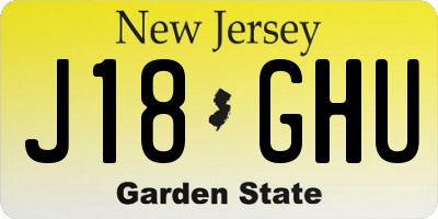 NJ license plate J18GHU
