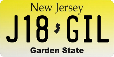 NJ license plate J18GIL