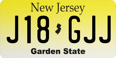 NJ license plate J18GJJ
