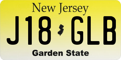 NJ license plate J18GLB