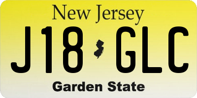 NJ license plate J18GLC
