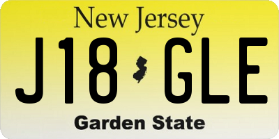 NJ license plate J18GLE