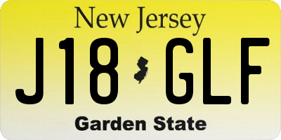 NJ license plate J18GLF