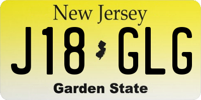 NJ license plate J18GLG