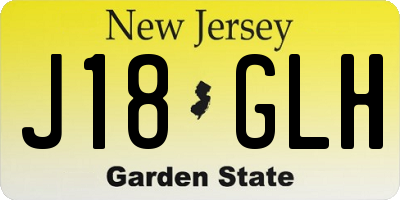 NJ license plate J18GLH