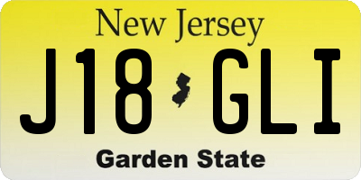 NJ license plate J18GLI