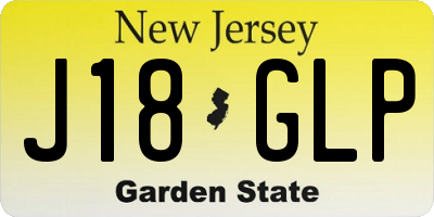NJ license plate J18GLP