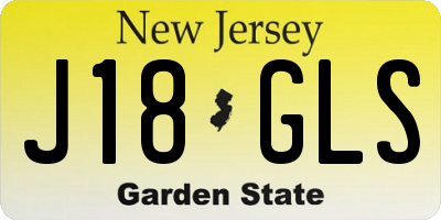NJ license plate J18GLS