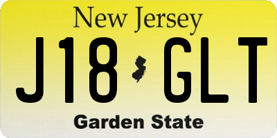 NJ license plate J18GLT