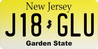 NJ license plate J18GLU