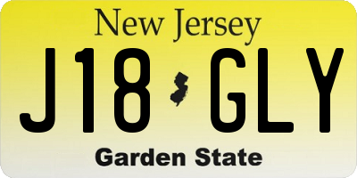 NJ license plate J18GLY