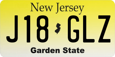 NJ license plate J18GLZ