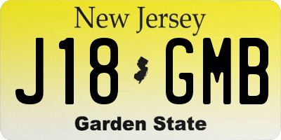 NJ license plate J18GMB