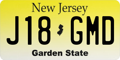 NJ license plate J18GMD