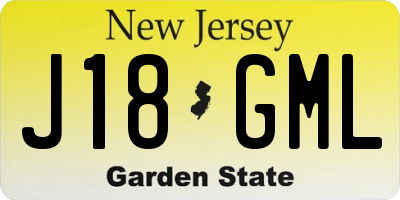 NJ license plate J18GML