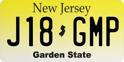 NJ license plate J18GMP