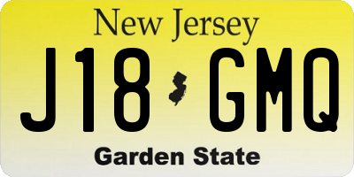 NJ license plate J18GMQ