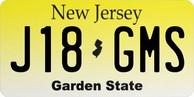NJ license plate J18GMS