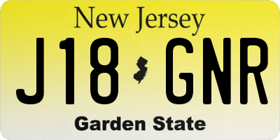 NJ license plate J18GNR