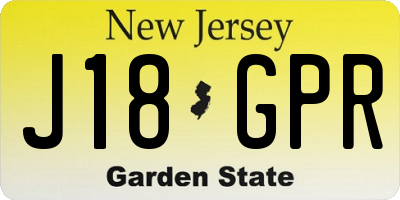 NJ license plate J18GPR