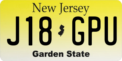NJ license plate J18GPU