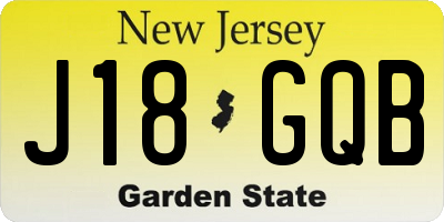 NJ license plate J18GQB