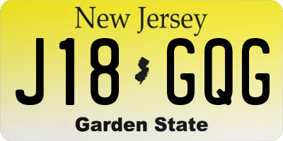 NJ license plate J18GQG