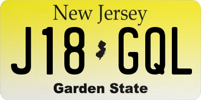 NJ license plate J18GQL