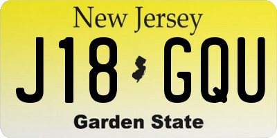 NJ license plate J18GQU